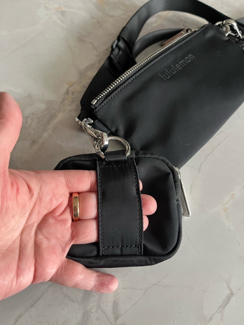 lululemon Black Zip Pouch with Embossed Logo - Picture 5 of 7